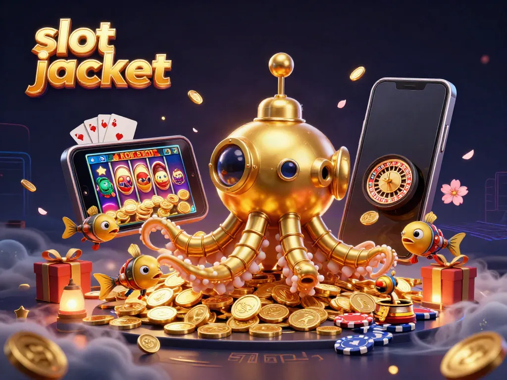 Experience the excitement of slot jackpot wins with vibrant casino elements in a dynamic 3D scene.