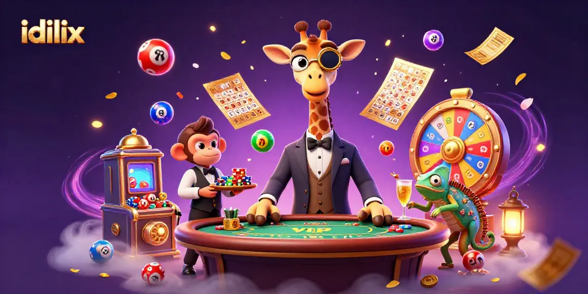 Engage with idlix-themed gaming fun featuring a high-roller giraffe and vibrant casino elements.