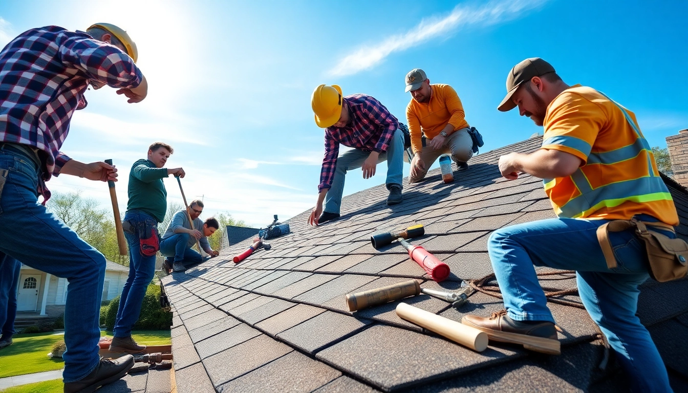 Performing twinsburg oh roof repairs with a professional team on a residential home.