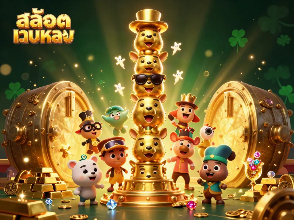 Experience excitement with สล็อตเว็บตรง featuring a captivating golden totem pole surrounded by jewels and treasures.