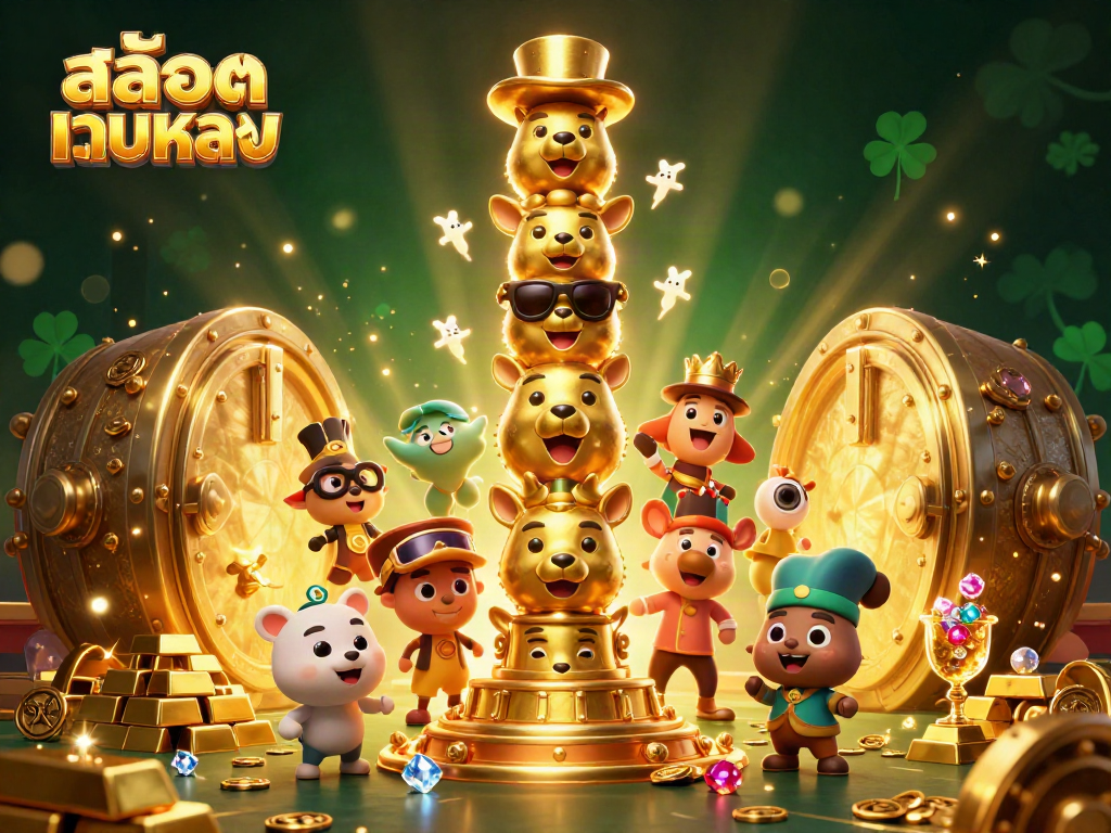 Experience excitement with สล็อตเว็บตรง featuring a captivating golden totem pole surrounded by jewels and treasures.