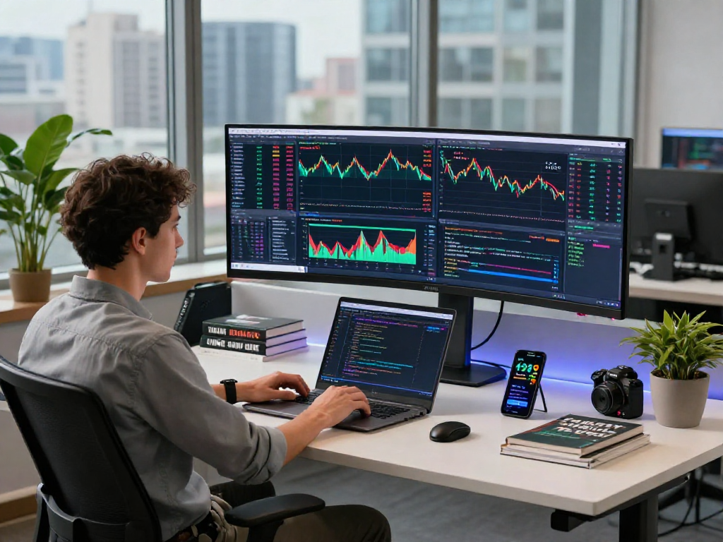 Dynamic trading workspace with TradingView charts and analytics for market analysis.