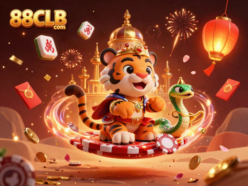 Experience winning moments at 88CLB com with the tiger sultan and glowing game elements.