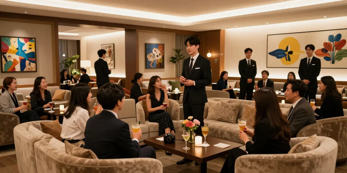 강남구구단의 고급스러운 분위기에서 손님을 맞이하는 전문 호스트의 모습