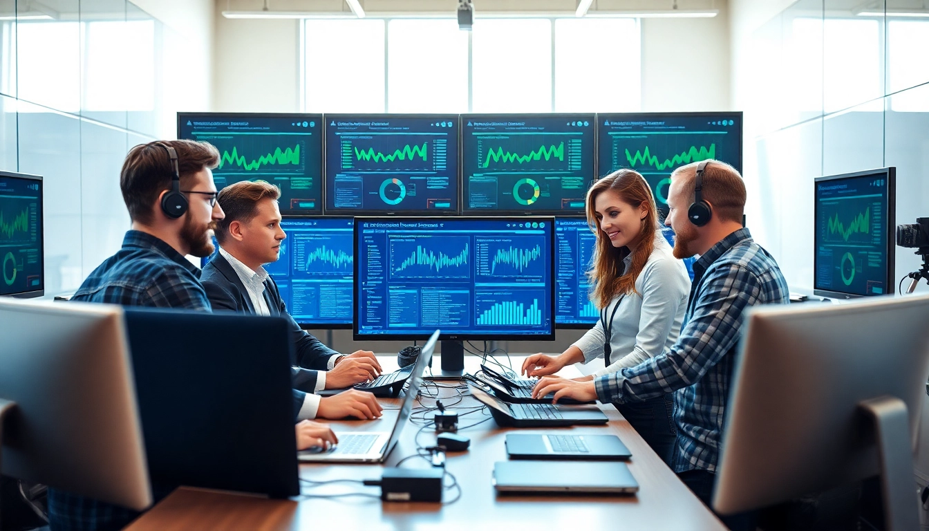 Delivering business IT support services through effective teamwork in a modern office.