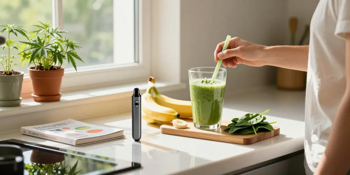 SG vape delivery lifestyle with CBD oil, organic ingredients, and wellness tools for a daily health routine.