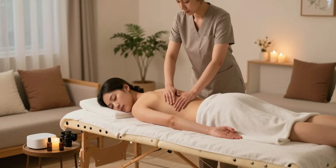 Experience professional 부평출장안마 with a massage therapist in a cozy setting surrounded by calming elements.