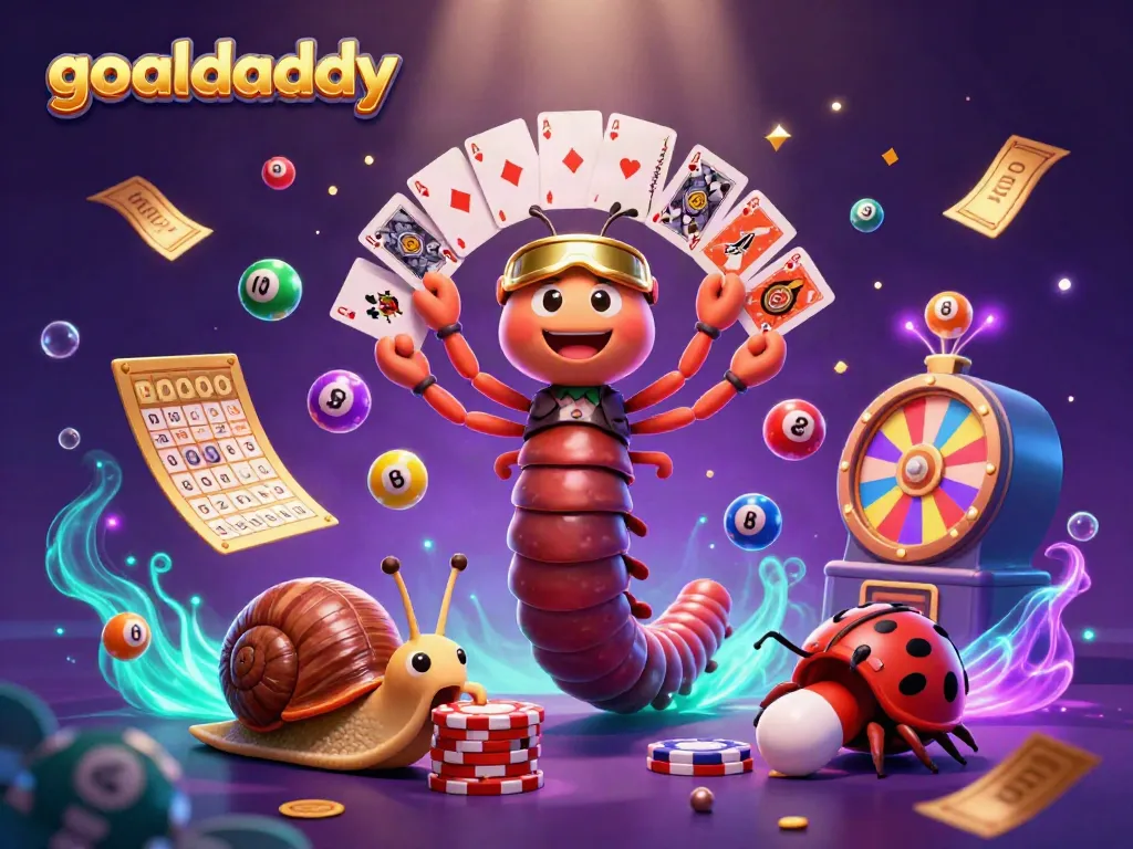 Experience goaldaddy's excitement in a vibrant 3D casino scene packed with action and unique characters.