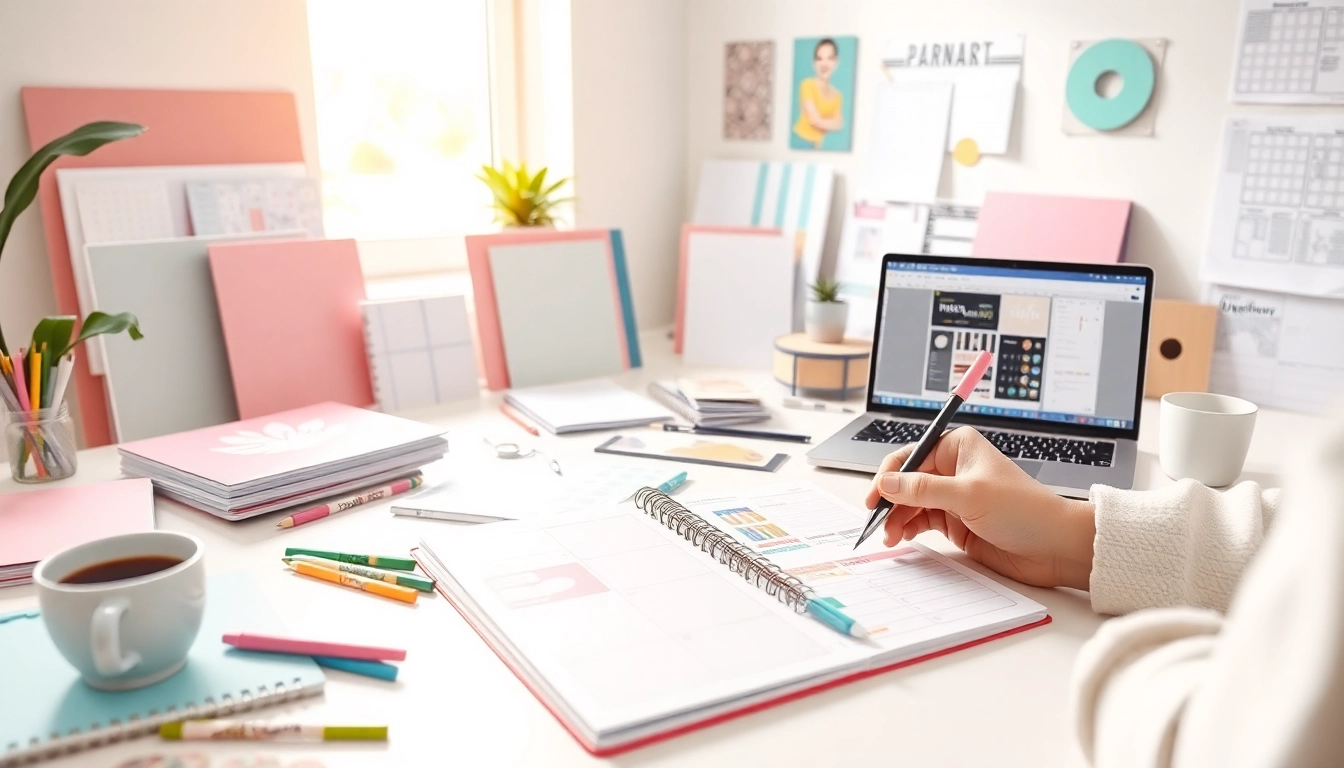 Create Your Perfect Planner with customizable elements in a vibrant workspace.