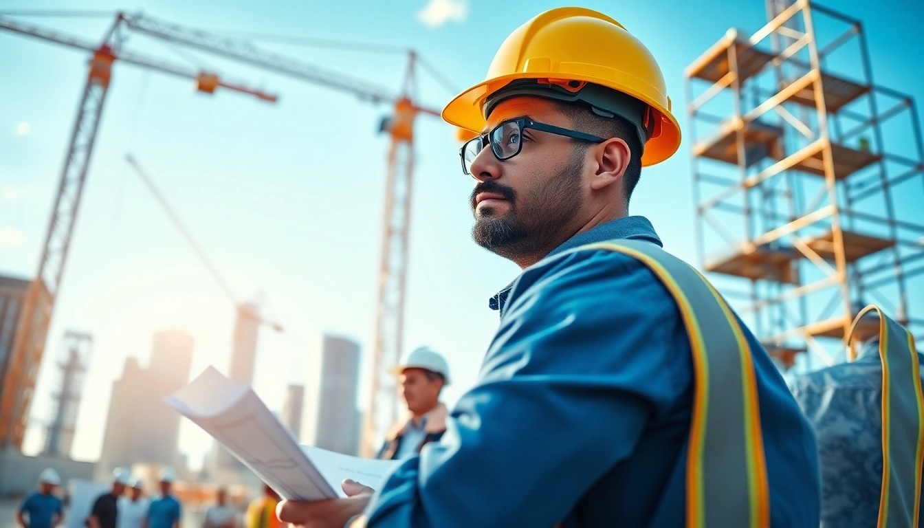 New York Commercial General Contractor leading a construction site with cranes and workers.