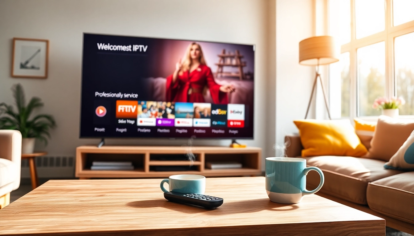 Watch IPTV Denmark services on a modern TV in a cozy living room with natural lighting.