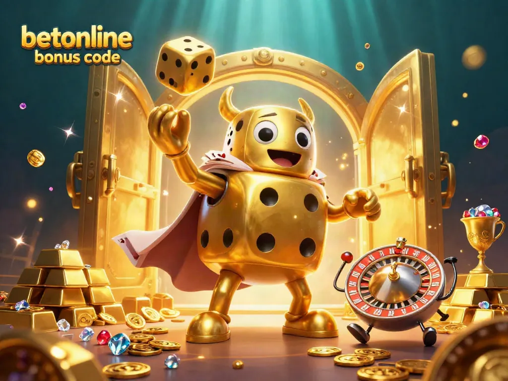 Unleash your luck with the betonline bonus code amidst sparkling treasures and lively casino characters.