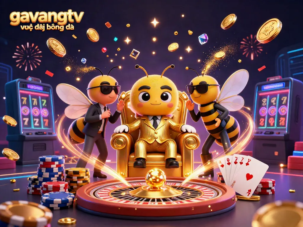 Experience gavangtv trực tiếp bóng đá with the lively scene of a mob boss and a butterfly informant amidst dynamic casino elements.