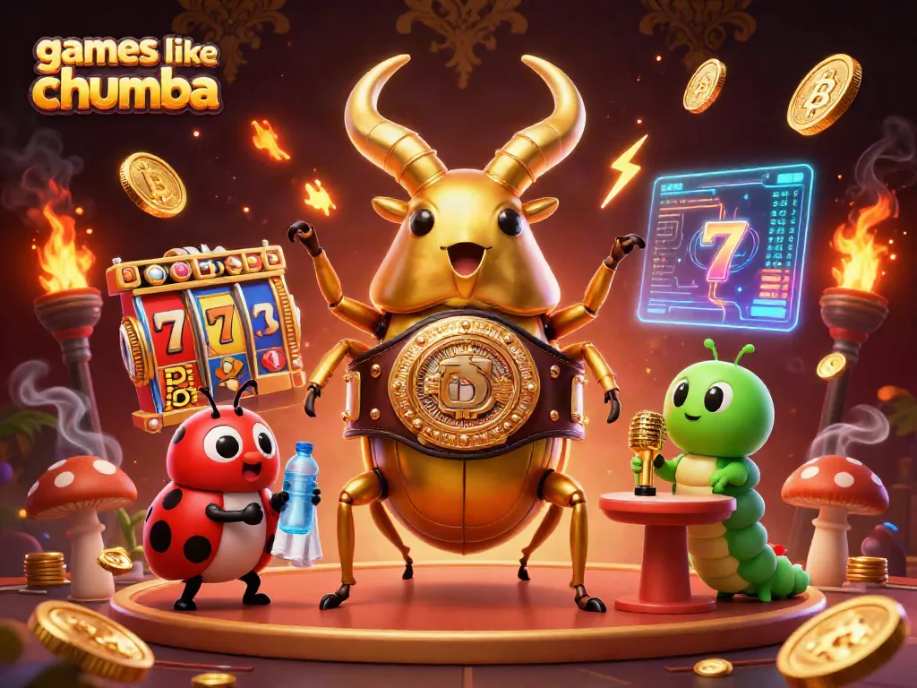 Engage with games like Chumba featuring vibrant slot reels and dynamic characters in a rich casino scene.