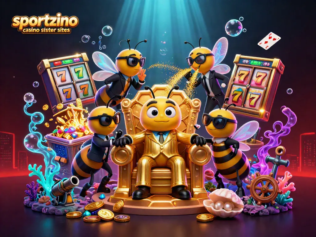 Experience the thrill with sportzino casino sister sites in a vibrant, engaging casino illustration.