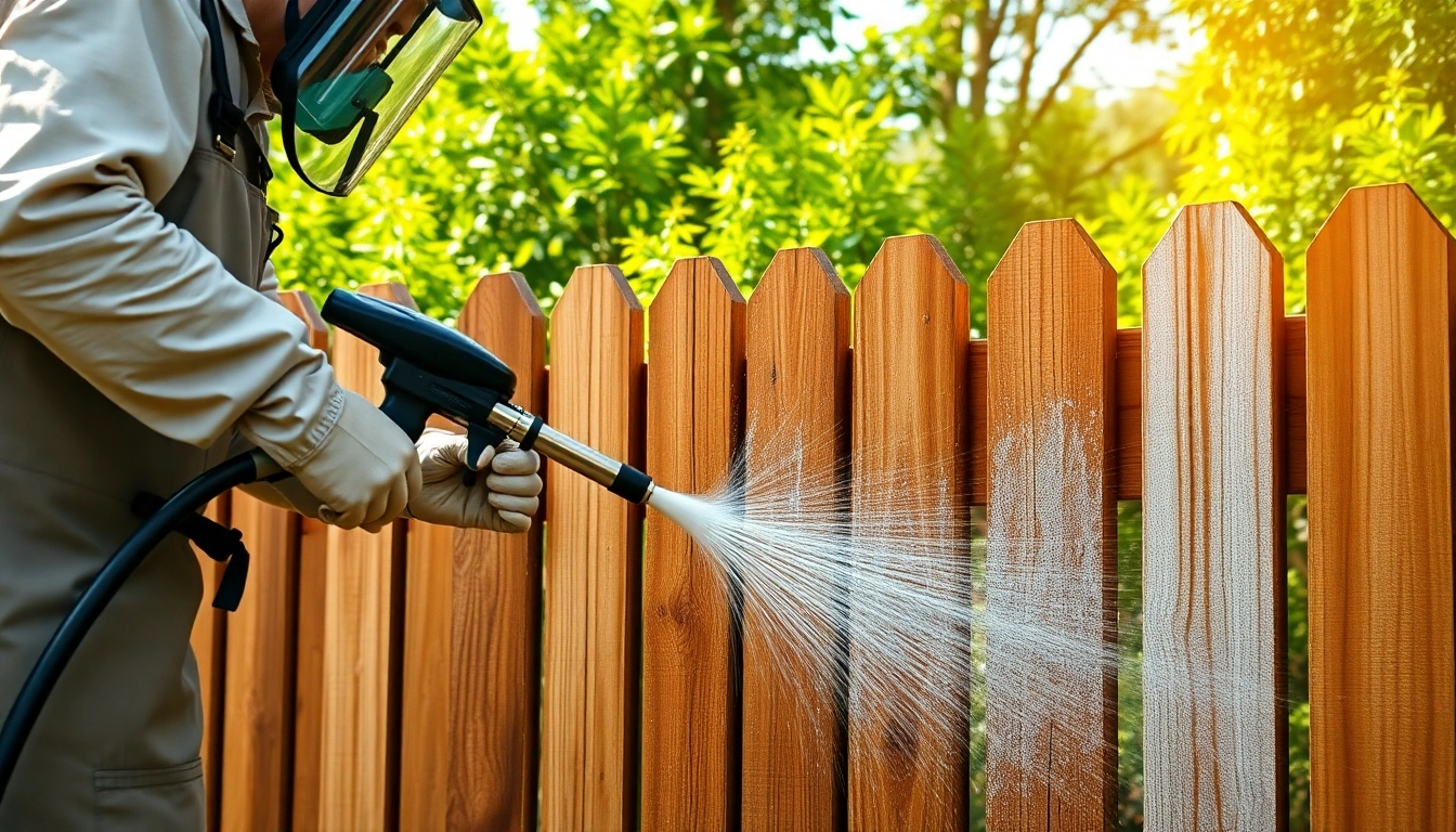 Efficiently cleaning a wooden fence with soft wash technique, emphasizing Fence Cleaning.